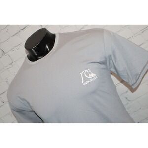 Quiksilver Rash Guard Men Small Gray Swim Surf Sun Shirt Logo Performance